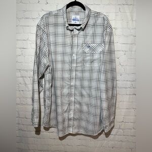 Guy Harvey size XXL gray & teal plaid button down